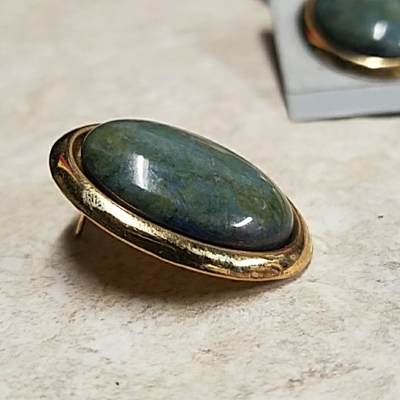 E0091 Polished Marble Stone Earrings - Picture 5 of 6